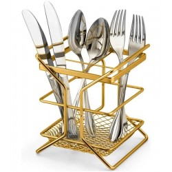 Porta Talher Com Divisórias Piatina Linha Dourado Fosco